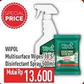 Promo Harga WIPOL Surface Disinfecting Wipes/WIPOL Disinfectant Spray  - Hypermart