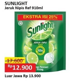 Promo Harga Sunlight Pencuci Piring Jeruk Nipis 100 910 ml - Alfamart