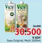 Promo Harga V-soy Soya Bean Milk Original, Multi Grain 1000 ml - Alfamidi