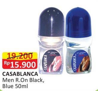 Promo Harga CASABLANCA Men Roll On Black, Blue 50 ml - Alfamart