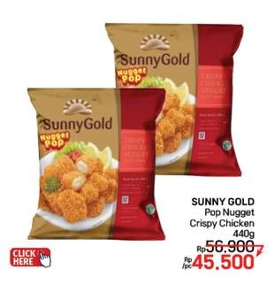 Promo Harga Sunny Gold Chicken Nugget Pop 440 gr - LotteMart