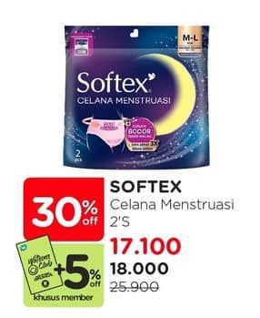 Promo Harga Softex Celana Menstruasi All Size 2 pcs - Watsons