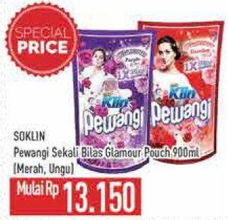 Promo Harga So Klin Pewangi Sekali Bilas Glamour Dazzling, Glamour Purple 900 ml - Hypermart