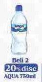 Promo Harga AQUA Air Mineral per 2 botol 750 ml - LotteMart