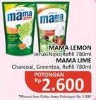 Promo Harga MAMA LEMON Jeruk Nipis 780ml / MAMA LIME Charcoal, Green Tea 780ml  - Alfamidi