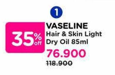 Promo Harga Vaseline Hijab Bright Multi Purpose Skin & Hair Light Dry Oil 85 ml - Watsons