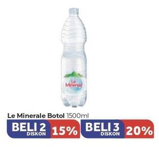 Promo Harga LE MINERALE Air Mineral per 2 botol 1500 ml - Carrefour