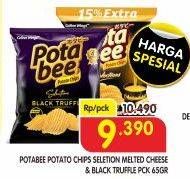 Promo Harga Potabee Snack Potato Chips Melted Cheese, Black Truffle 65 gr - Superindo
