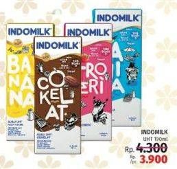 Promo Harga INDOMILK Susu UHT Cokelat, Pisang, Stroberi 190 ml - LotteMart