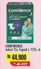 Promo Harga Confidence Adult Classic Night Ekstra Serap & Kering L7, XL6 6 pcs - Alfamart