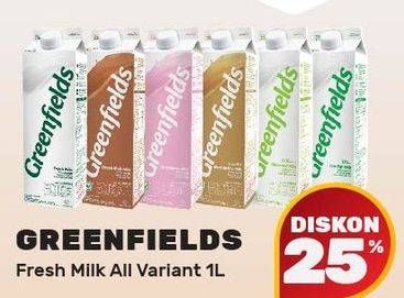 Promo Harga GREENFIELDS Fresh Milk All Variants 1000 ml - Yogya