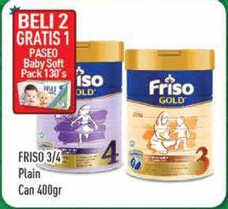 Promo Harga FRISO Gold 3/4 Susu Pertumbuhan Plain per 2 kaleng 400 gr - Hypermart