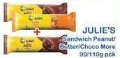 Promo Harga JULIES Sandwich Peanut Butter, Choco More 90 gr - Indomaret