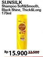 Promo Harga SUNSILK Shampoo Soft And Smooth, Black Shine, Thick Long 170 ml - Alfamart