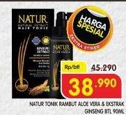 Promo Harga NATUR Hair Tonic Gingseng, Aloe Vera 90 ml - Superindo