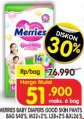 Promo Harga Merries Pants Good Skin L30, M34, S40, XL26 26 pcs - Superindo