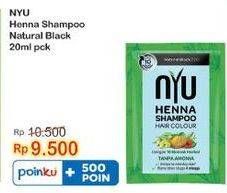 Promo Harga NYU Henna Shampoo Hair Colour Black 20 ml - Indomaret