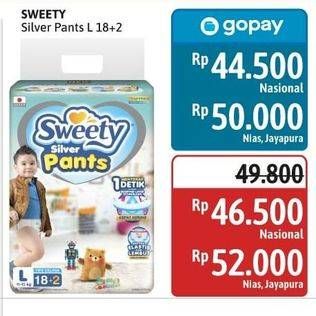 Promo Harga Sweety Silver Pants L18+2 20 pcs - Alfamidi