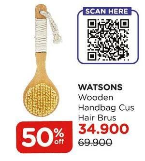Promo Harga WATSONS Wooden Cushion Hair Brush  - Watsons