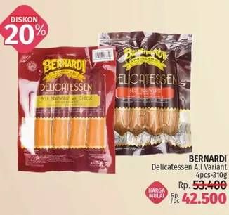 Promo Harga BERNARDI Delicatessen Sausage All Variants 190 gr - LotteMart