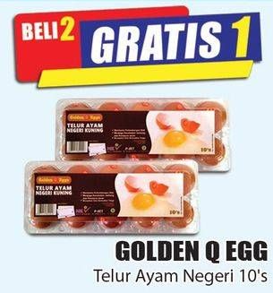 Promo Harga GOLDEN Q EGG Telur Ayam Negeri 10 pcs - Hari Hari