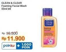 Promo Harga Clean & Clear Facial Wash Foaming 50 ml - Indomaret