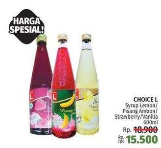 Promo Harga CHOICE L Syrup Lemon, Pisang Ambon 600 ml - LotteMart