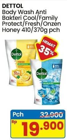 Promo Harga Dettol Body Wash Cool, Fresh, Family Protect, Onzen Hachimitsu Shea Butter 370 ml - Indomaret