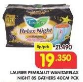 Promo Harga Laurier Relax Night Gathers 40cm 8 pcs - Superindo