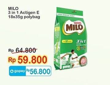 Promo Harga Milo ActivGo 3in1 per 18 sachet 35 gr - Indomaret