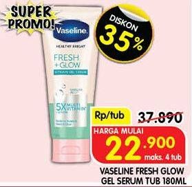 Promo Harga Vaseline Healthy Bright Fresh Glow 180 ml - Superindo