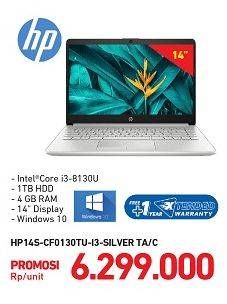 Promo Harga HP 14S-CF0130TU | 4GB 1TB HDD Notebook 14 inch  - Carrefour