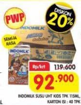 Promo Harga Indomilk Susu UHT Kids All Variants per 40 pcs 115 ml - Superindo