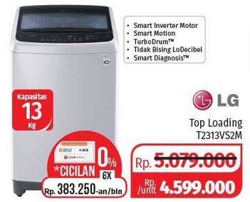 Promo Harga LG T2313VSPM | Mesin Cuci Top Loading 13kg  - Lotte Grosir
