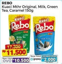 Promo Harga Rebo Kuaci Bunga Matahari Milk, Original, Green Tea, Caramel 150 gr - Alfamart