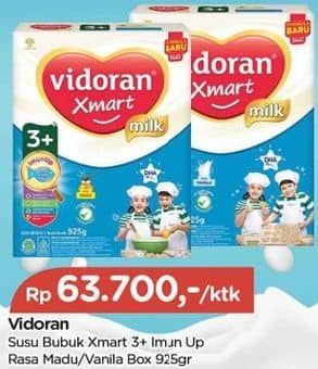 Promo Harga Vidoran Xmart 3+ Madu, Vanilla 950 gr - TIP TOP