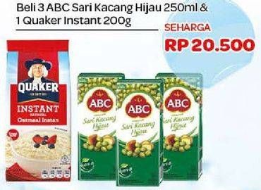 Promo Harga ABC Sari KAcang Hijau + QUaker Oatmeal Original  - Carrefour