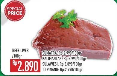 Promo Harga Beef Liver (Hati Sapi) per 100 gr - Hypermart