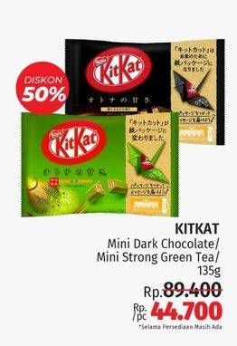 Promo Harga Kit Kat Mini Dark Chocolate, Strong Green Tea 135 gr - LotteMart