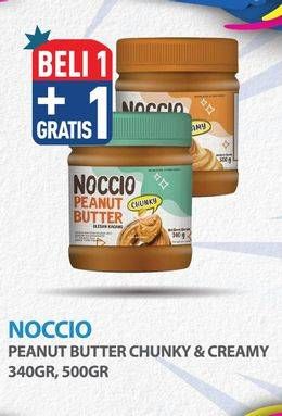 Promo Harga Noccio Peanut Butter Chunky, Creamy 340 gr - Hypermart