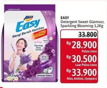 Promo Harga Attack Easy Detergent Powder Sweet Glamour, Sparkling Blooming 1200 gr - Alfamidi