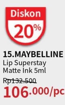 Promo Harga Maybelline Super Stay Matte Ink 5 ml - Guardian