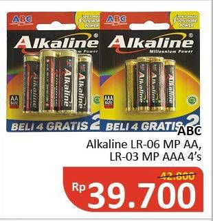 Promo Harga ABC Battery Alkaline LR-6, LR-03 4 pcs - Alfamidi