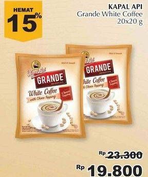 Promo Harga Kapal Api Grande White Coffee per 20 sachet 20 gr - Giant
