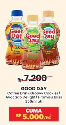 Promo Harga Good Day Coffee Drink Groovy Cookies, Avocado Delight, Tiramisu Bliss 250 ml - Indomaret