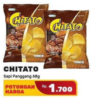 Promo Harga CHITATO Snack Potato Chips Sapi Panggang Beef Barbeque 68 gr - Yogya