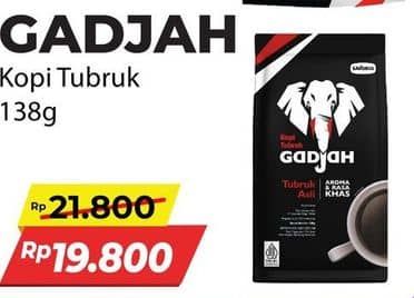 Promo Harga Gadjah Kopi Tubruk Asli 138 gr - Alfamart