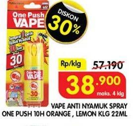 Promo Harga Fumakilla Vape One Push Orange 30 Hari, Lemon 30 Hari 10 ml - Superindo