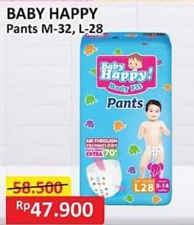 Promo Harga Baby Happy Body Fit Pants M32, L28 28 pcs - Alfamart