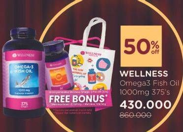 Promo Harga WELLNESS Omega 3 375 pcs - Watsons